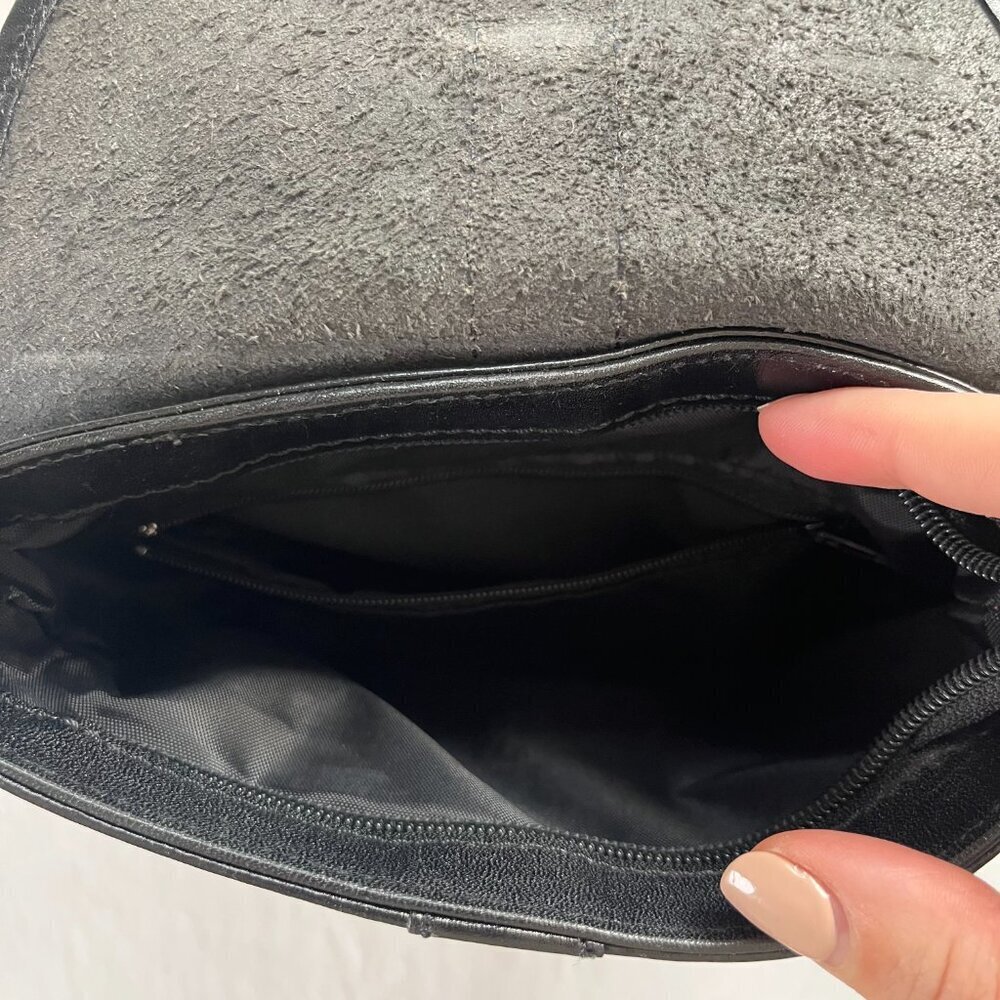 Vera Pelle Black Leather Crossbody Purse Made in Italy - Picture 5 of 9